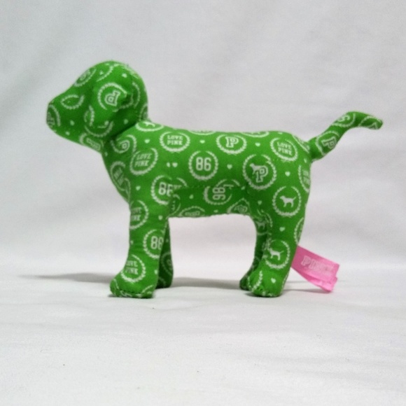 PINK Victoria's Secret Other - VS Pink Green Monogram "86" Logo Plush Dog